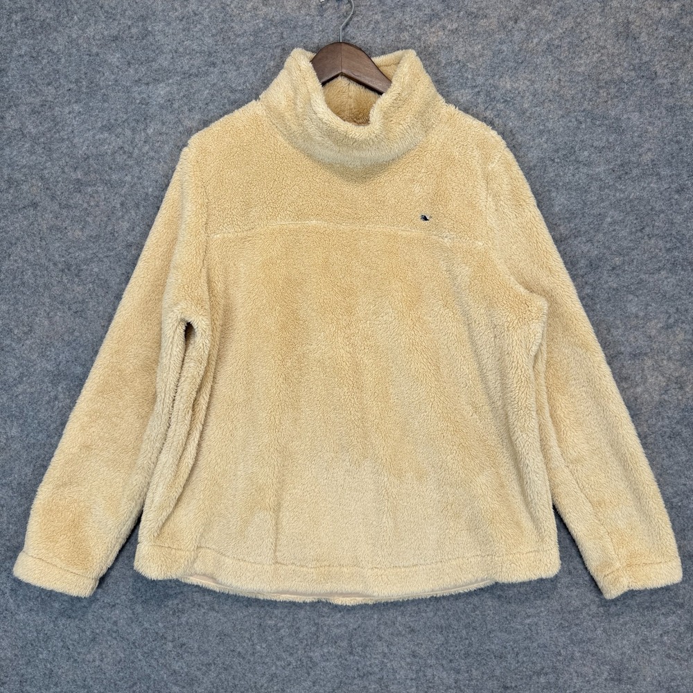 Vineyard Vines Teddy Fleece Pullover Sweater Womens XL Turtleneck Mock Cozy